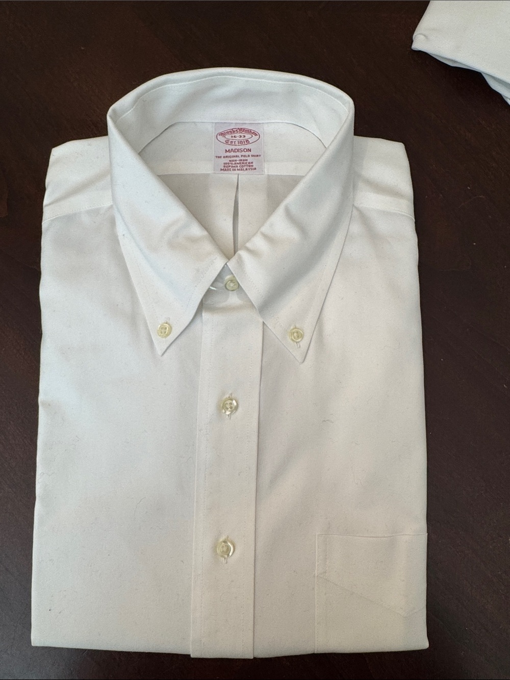16-33 brook brothers Madison White Button-Down Dress Shirt for Men